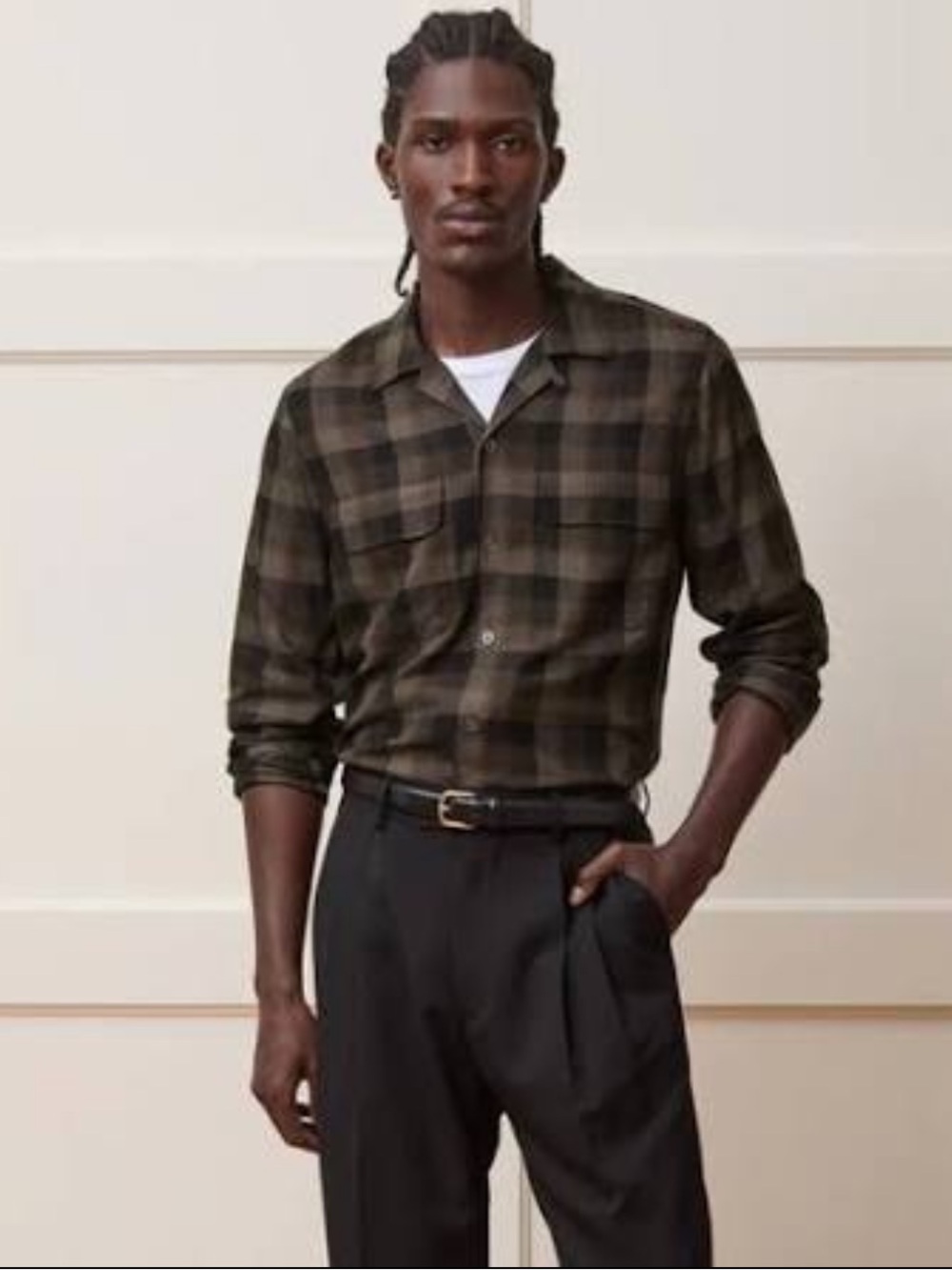 Todd Snyder Rayon Long Sleeve Field Shirt Brown Espresso Bean Plaid Checks XL